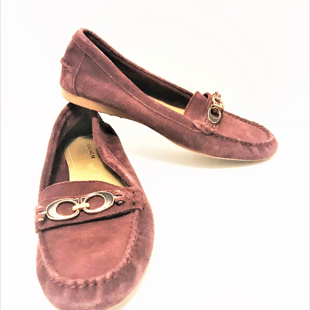 Coach Burgundy Suede Horse Bit Women's L